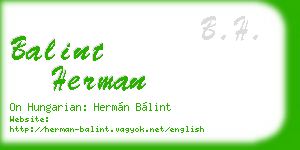 balint herman business card