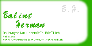 balint herman business card